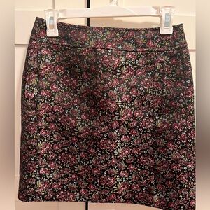 Loft Shiny Floral Mini Skirt